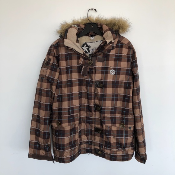 snow jacket with fur hood